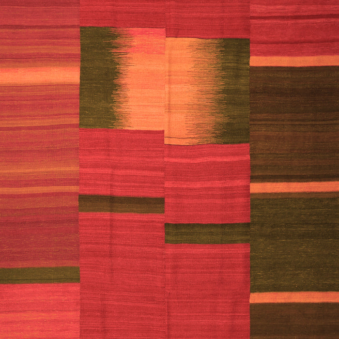 Serging Thickness of Machine Washable Abstract Orange Contemporary Area Rugs, wshcon1164org