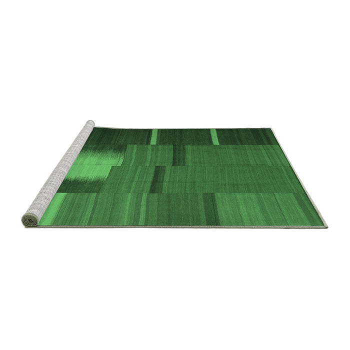 Sideview of Machine Washable Abstract Emerald Green Contemporary Area Rugs, wshcon1164emgrn