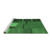 Sideview of Machine Washable Abstract Emerald Green Contemporary Area Rugs, wshcon1164emgrn