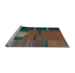 Sideview of Machine Washable Abstract Light Blue Contemporary Rug, wshcon1164lblu