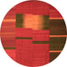 Square Abstract Orange Contemporary Rug, con1164org