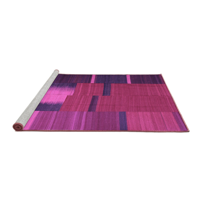 Sideview of Machine Washable Abstract Purple Contemporary Area Rugs, wshcon1164pur