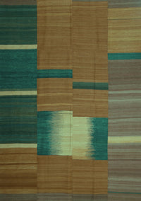 Abstract Turquoise Contemporary Rug, con1164turq