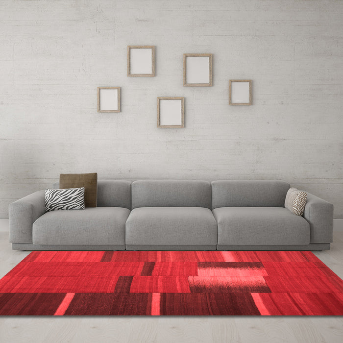 Contemporary Red Washable Rugs