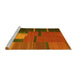 Sideview of Machine Washable Abstract Yellow Contemporary Rug, wshcon1164yw