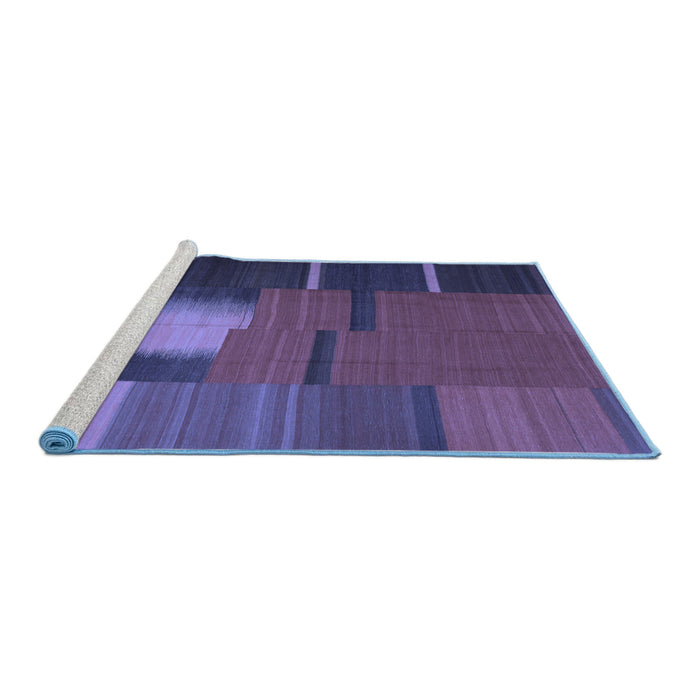 Sideview of Machine Washable Abstract Blue Contemporary Rug, wshcon1164blu