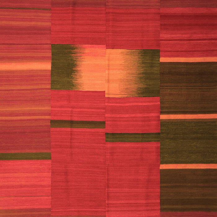 Serging Thickness of Abstract Orange Contemporary Rug, con1164org