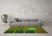 Machine Washable Abstract Green Contemporary Area Rugs in a Living Room,, wshcon1164grn