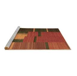 Sideview of Machine Washable Abstract Brown Contemporary Rug, wshcon1164brn