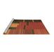 Sideview of Machine Washable Abstract Brown Contemporary Rug, wshcon1164brn