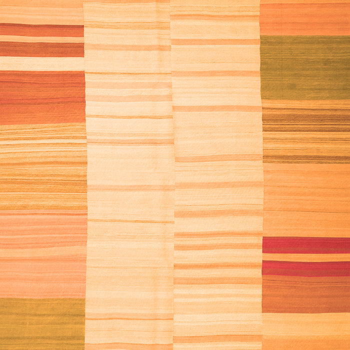 Round Machine Washable Abstract Orange Contemporary Area Rugs, wshcon1165org