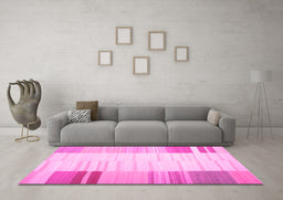 Machine Washable Abstract Pink Contemporary Rug in a Living Room, wshcon1165pnk