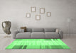 Machine Washable Abstract Emerald Green Contemporary Area Rugs in a Living Room,, wshcon1165emgrn