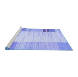 Sideview of Machine Washable Abstract Blue Contemporary Rug, wshcon1165blu
