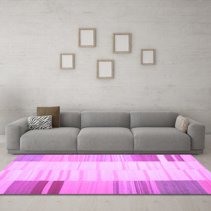 Machine Washable Abstract Purple Contemporary Area Rugs in a Living Room, wshcon1165pur