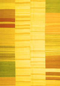 Abstract Yellow Contemporary Rug, con1165yw