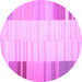 Round Abstract Purple Contemporary Rug, con1165pur