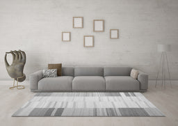 Machine Washable Abstract Gray Contemporary Rug in a Living Room,, wshcon1165gry