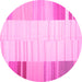 Round Abstract Pink Contemporary Rug, con1165pnk