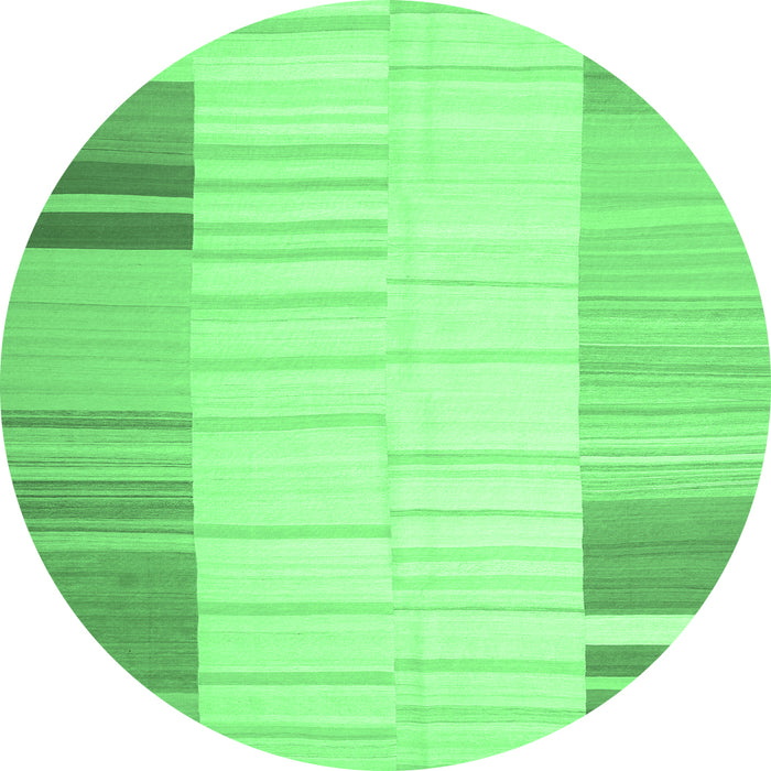 Round Abstract Emerald Green Contemporary Rug, con1165emgrn