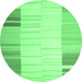 Round Abstract Emerald Green Contemporary Rug, con1165emgrn