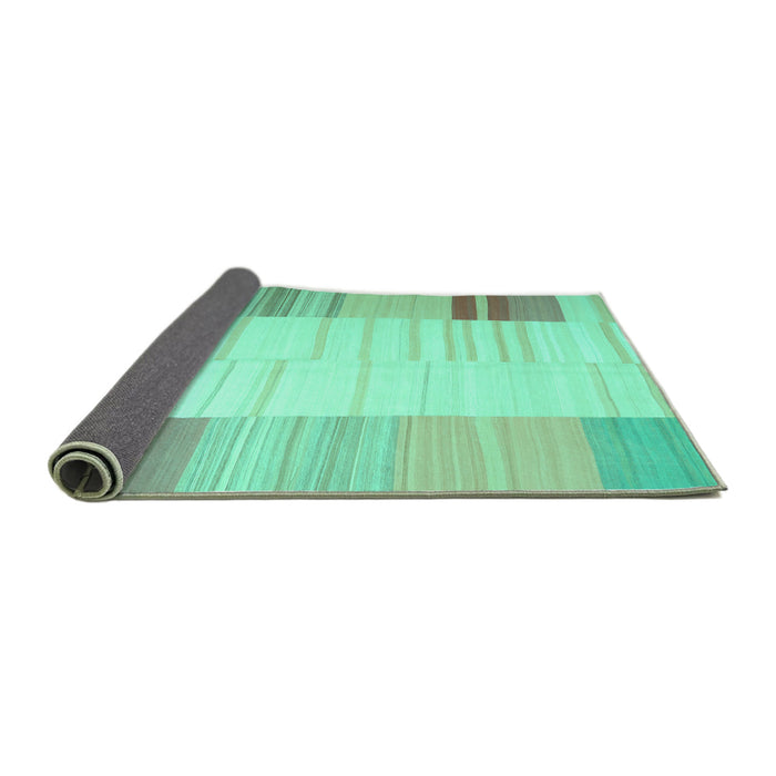 Sideview of Abstract Turquoise Contemporary Rug, con1165turq