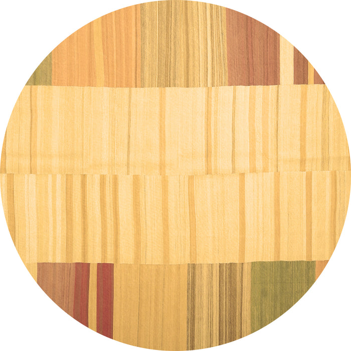 Round Machine Washable Abstract Brown Contemporary Rug, wshcon1165brn