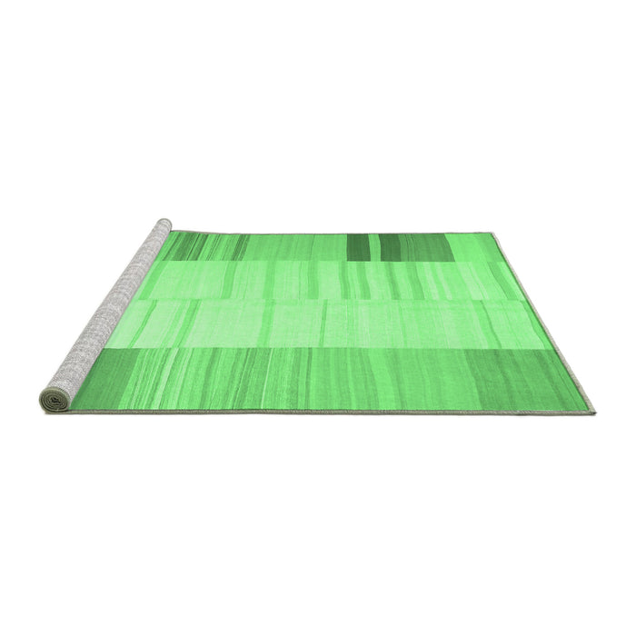 Sideview of Machine Washable Abstract Emerald Green Contemporary Area Rugs, wshcon1165emgrn