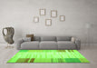 Machine Washable Abstract Green Contemporary Area Rugs in a Living Room,, wshcon1165grn