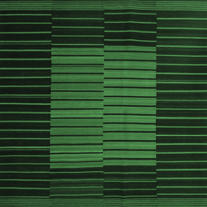 Square Machine Washable Oriental Emerald Green Traditional Area Rugs, wshcon1166emgrn