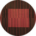 Round Machine Washable Oriental Brown Traditional Rug, wshcon1166brn