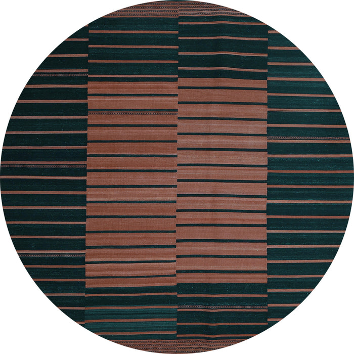 Round Machine Washable Oriental Light Blue Traditional Rug, wshcon1166lblu