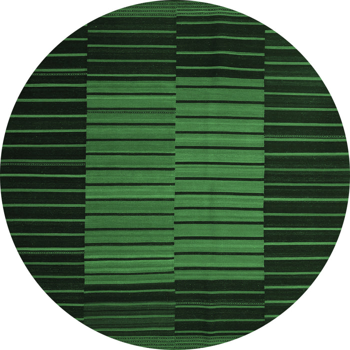 Round Oriental Emerald Green Traditional Rug, con1166emgrn