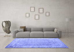 Machine Washable Abstract Blue Contemporary Rug in a Living Room, wshcon1167blu