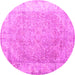 Round Abstract Pink Contemporary Rug, con1167pnk