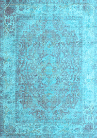 Abstract Light Blue Contemporary Rug, con1167lblu