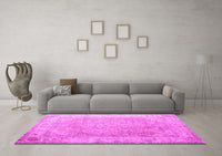 Machine Washable Abstract Pink Contemporary Rug, wshcon1167pnk