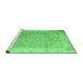 Sideview of Machine Washable Abstract Emerald Green Contemporary Area Rugs, wshcon1167emgrn