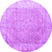 Round Abstract Purple Contemporary Rug, con1167pur