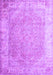 Machine Washable Abstract Purple Contemporary Area Rugs, wshcon1167pur