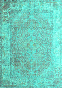 Abstract Turquoise Contemporary Rug, con1167turq