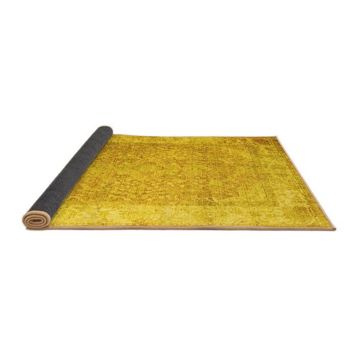 Sideview of Abstract Yellow Contemporary Rug, con1167yw