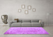 Machine Washable Abstract Purple Contemporary Area Rugs in a Living Room, wshcon1167pur