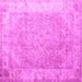 Square Abstract Pink Contemporary Rug, con1167pnk