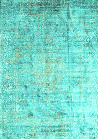 Abstract Turquoise Contemporary Rug, con1168turq