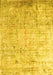 Machine Washable Abstract Yellow Contemporary Rug, wshcon1168yw