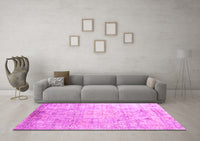 Machine Washable Abstract Pink Contemporary Rug, wshcon1168pnk