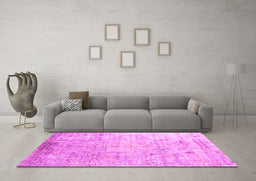 Machine Washable Abstract Pink Contemporary Rug in a Living Room, wshcon1168pnk