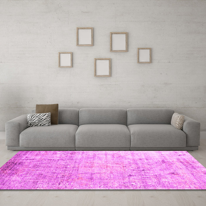Machine Washable Abstract Pink Contemporary Rug in a Living Room, wshcon1168pnk