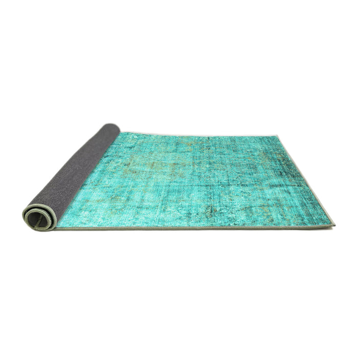 Sideview of Abstract Turquoise Contemporary Rug, con1168turq